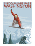 Snowboarder Jumping - Snoqualmie Pass  Washington