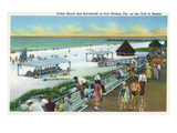 Fort Walton  Florida - View of Beach  Boardwalk  Gulf of Mexico