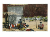 Canyon De Chelly  Arizona - View of Navajo Women Weaving Rug