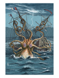 Kraken Attacking Ship