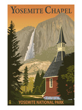 Yosemite Chapel and Yosemite Falls - California