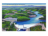 Norris  Tennessee - Aerial View of Norris Dam and Norris Lake