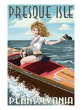 Presque Isle  Pennsylvania - Pinup Girl Boating