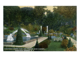 Saratoga Springs  New York - Casino Park and Italian Rose Garden View