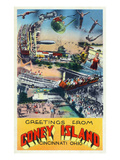 Cincinnati  Ohio - Coney Island Amusement Park Greetings