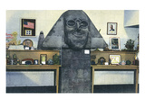 Hyde Park  New York - Interior View of Roosevelt Library  Caricature Sphinx
