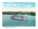 Cincinnati  Ohio - Ohio River Steamer Near City