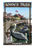 John's Pass  Florida - Pelican and Dock