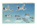 US Army - Curtiss P-36A Airplanes in Formation