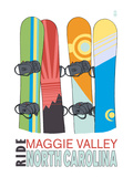 Maggie Valley  North Carolina - Snowboards in Snow