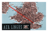 Dublin  Ireland - Aer Lingus Irish Airlines  Map View of Dublin-London Route