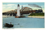 Sault Ste Marie  Michigan - International Bridge Scene