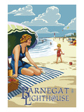 Barnegat Light  New Jersey - Beach Scene