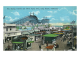 Long Beach  California - View of Roller Coaster and Silver Spray Pier