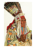 Portrait of Angry Bull  a Blackfeet Man