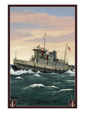 Tugboat and Sunset
