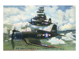 Jacksonville  Florida - US Navy Corsairs in Flight Near Naval Air Station
