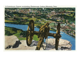 Lookout Mountain  Tennessee - View of a Confederate Cannon Overlooking Chattanooga