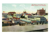 Long Beach  California - View of the Pike and Hotel Virginia in Distance