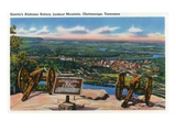 Lookout Mountain  Tennessee - Garrity's Alabama Battery Aerial View of Chattanooga