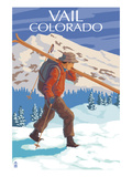 Vail  CO - Skier Carrying Skis