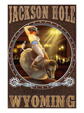 Cowgirl and Mechanical Bull - Jackson Hole  WY