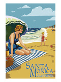 Santa Monica  California - Woman on the Beach