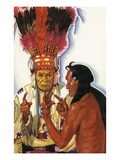 Portrait of Blackfeet Medicine Man No Runner and Hair Coat