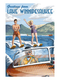 Lake Winnipesaukee  New Hampshire - Water Skiing Scene