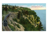 Lake Champlain  New York - Delaware and Hudson River Train Along Lake