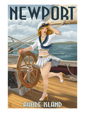 Newport  Rhode Island - Pinup Girl Sailing