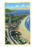 Malibu  California - Aerial View of Beach Homes Along Roosevelt Highway