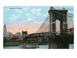 Cincinnati  Ohio - Suspension Bridge Scene