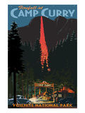 Firefall and Camp Curry - Yosemite National Park  California