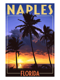 Naples  Florida - Palms and Sunset