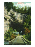 Bristol  Virginia - Train Tracks Through a Natural Rock Tunnel
