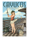 Cayucos  California - Pinup Girl Fishing