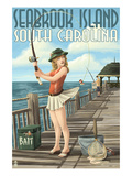 Seabrook Island  South Carolina - Pinup Girl Fishing