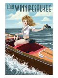 Lake Winnipesaukee  New Hampshire - Pinup Girl Boating