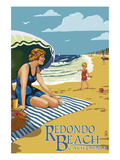 Redondo Beach  California - Woman on the Beach