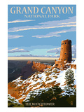 Grand Canyon National Park - Watchtower and Snow