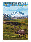 Denali National Park  Alaska - Caribou and Stoney Overlook