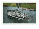 Cincinnati  Ohio - Ohio River Excursion Steamer Near City