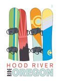 Hood River  Oregon - Snowboards in Snow