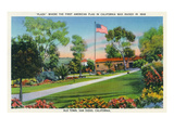 San Diego  California - Old Town Plaza Flagpole View