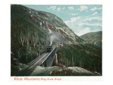 White Mountains  New Hampshire - Train Crossing the Willey Brook Bridge