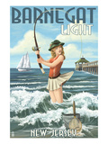 Barnegat Light  New Jersey - Pinup Girl Fishing