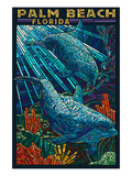 Palm Beach  Florida - Dolphins Paper Mosaic
