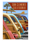 San Clemente  California - Woodies Lined Up