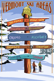 Vermont - Ski Areas Sign Destinations